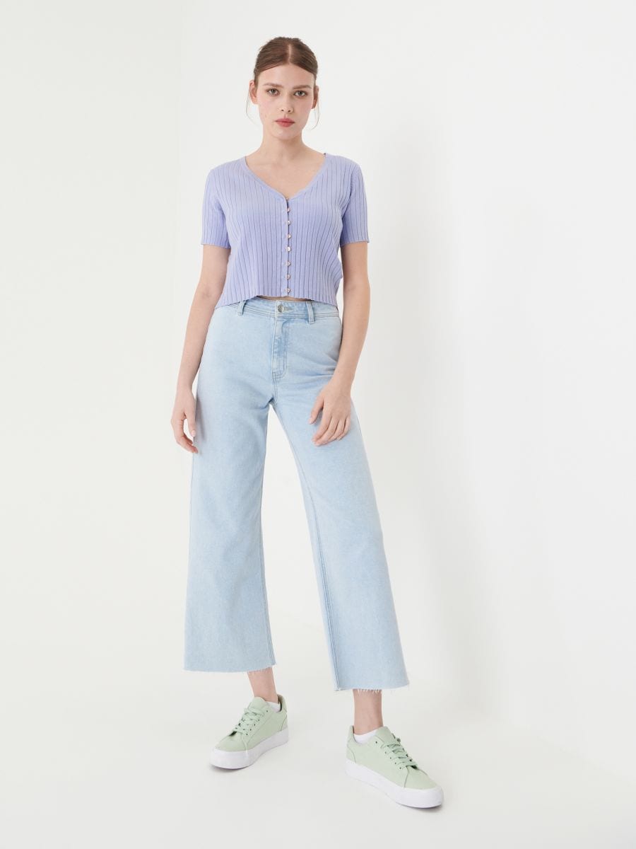Cardigan corto - azzurro - SINSAY