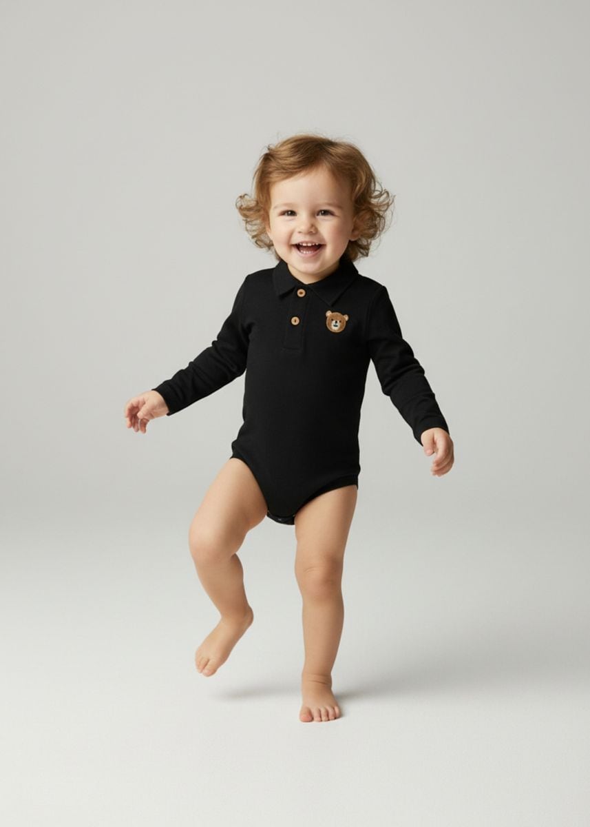 Pamučni bodi - crno - SINSAY