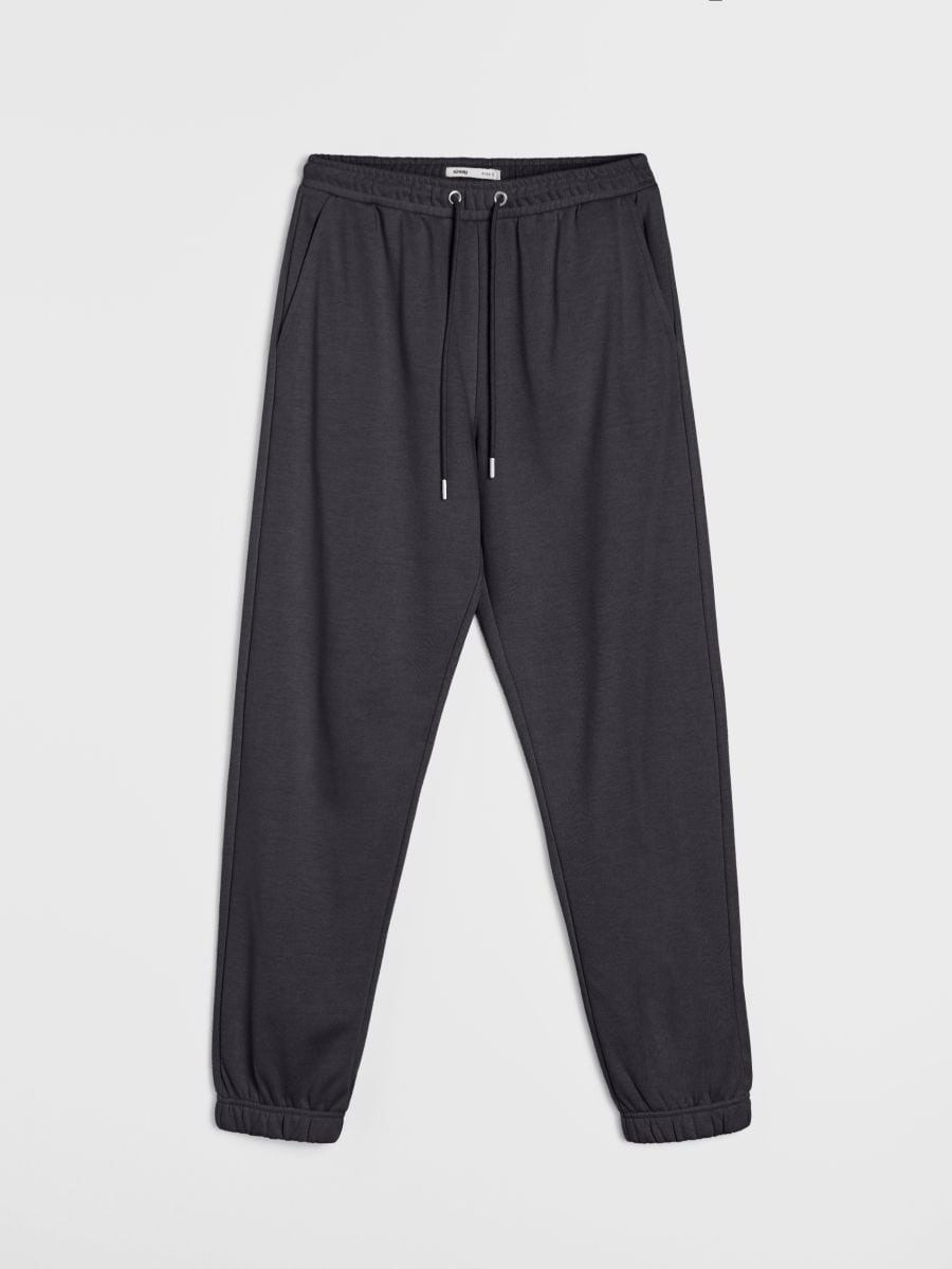 Dresowe spodnie jogger terry - szary - SINSAY