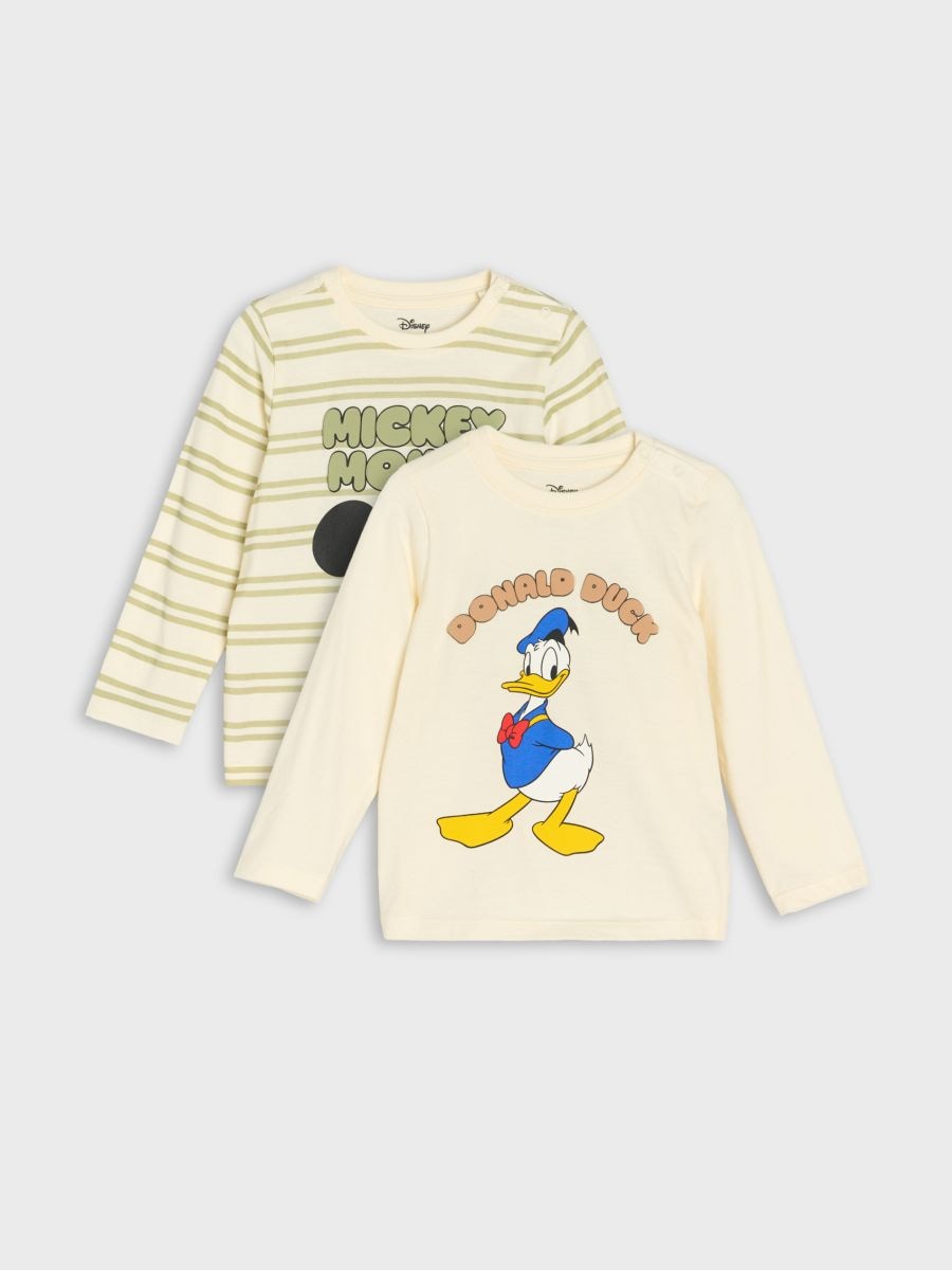 2 darabos hosszú ujjú póló szett Mickey Mouse - krémszínű - SINSAY
