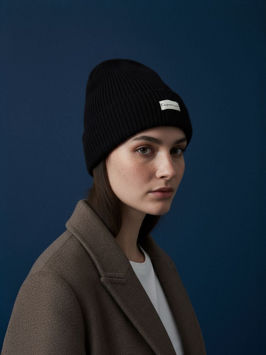 Ребриста шапка біні - чорний - SINSAY