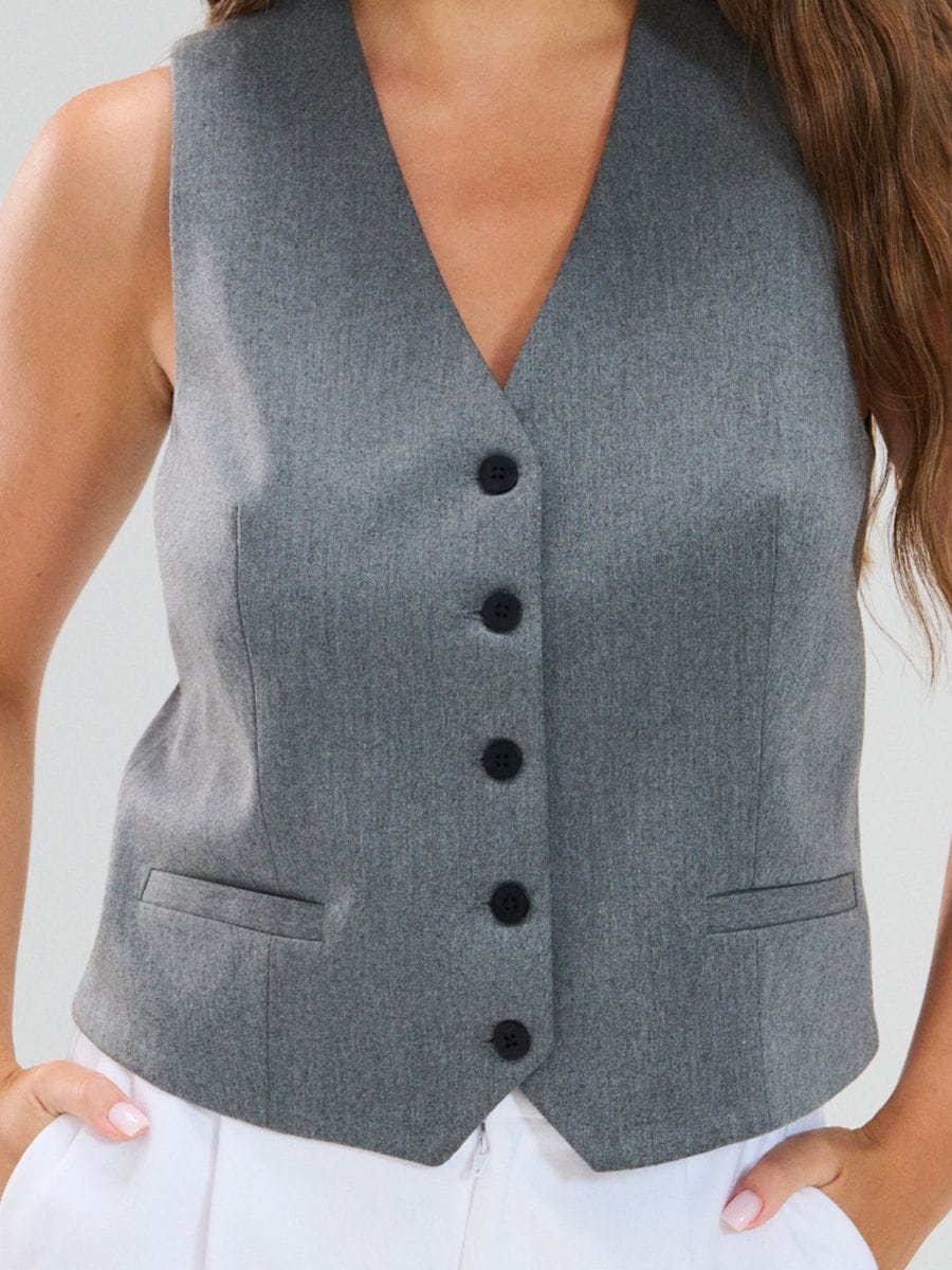 Kamizelka garniturowa smart casual - szary - SINSAY