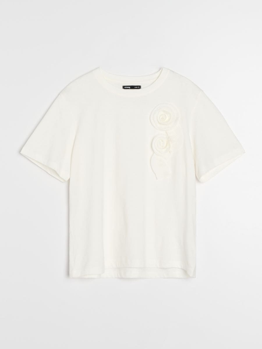 Pamučna majica - krem - SINSAY