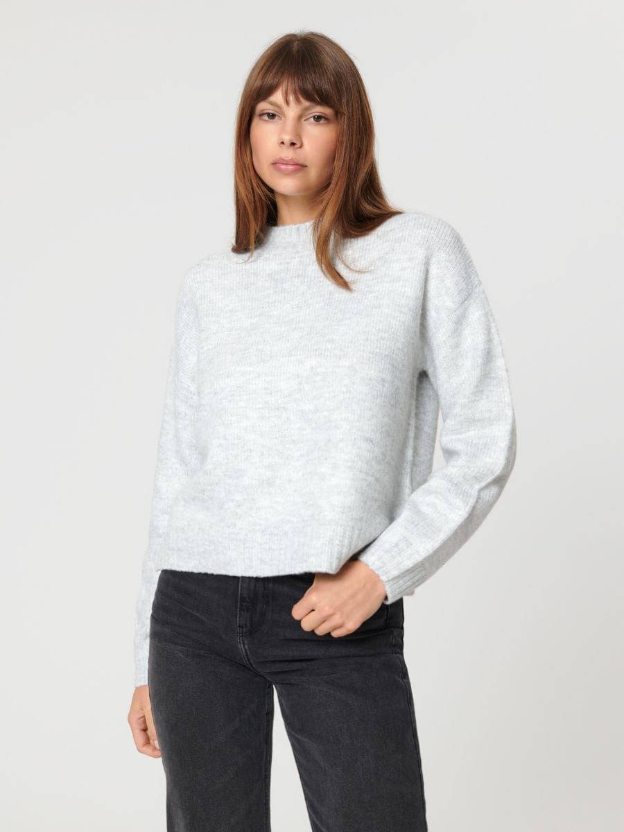 Pullover aus weichem Jersey - Grau - SINSAY