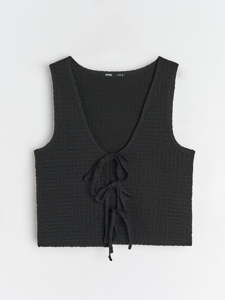 Blusa senza maniche - nero - SINSAY