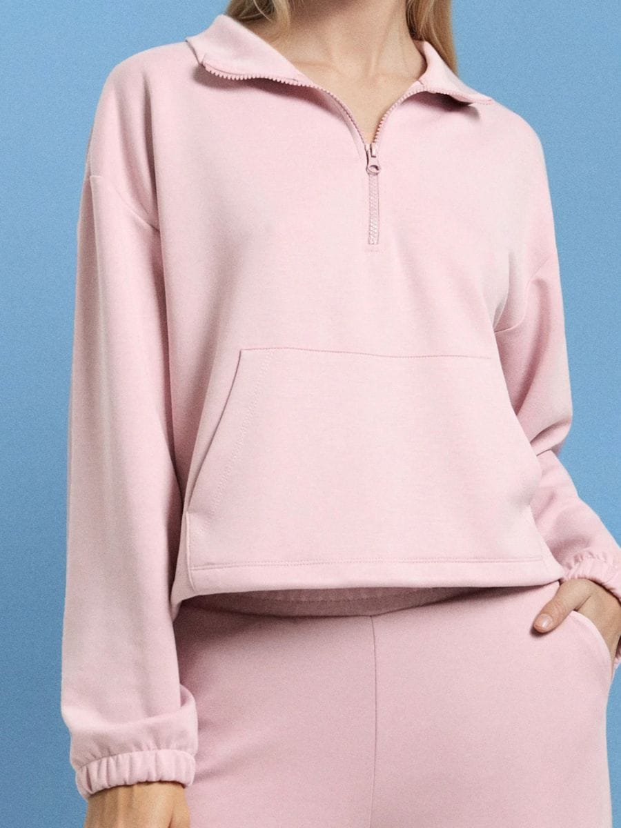 LADIES` JOGGING TOP - roz-pastel - SINSAY