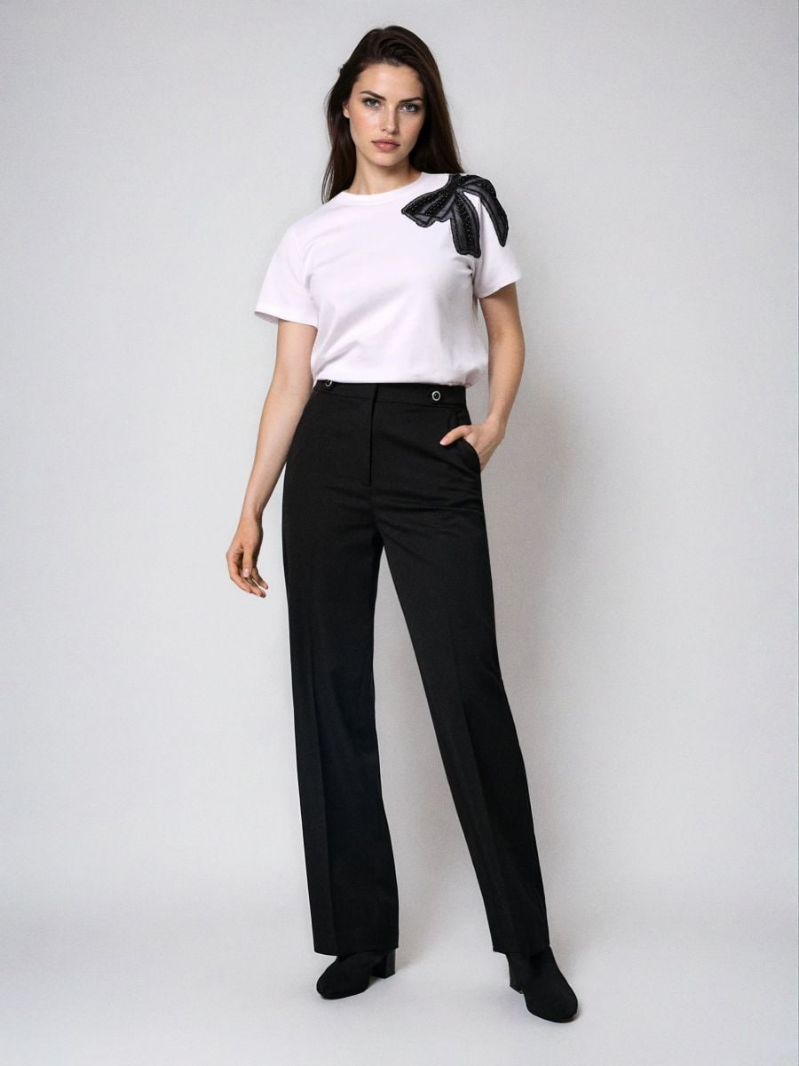 Palazzo-püksid - must - SINSAY