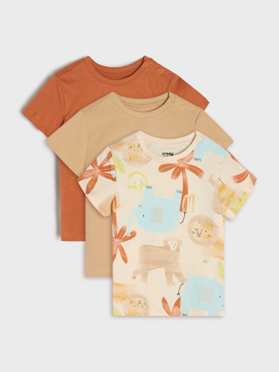 Koszulki 3 pack - pomarańczowy - SINSAY