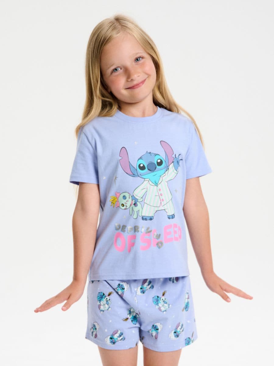 Piżama dwuczęściowa Stitch - błękitny - SINSAY