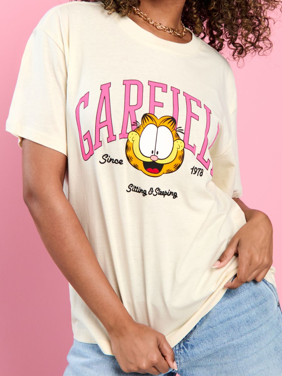 Majica kratkih rukava Garfield - boja kože - SINSAY