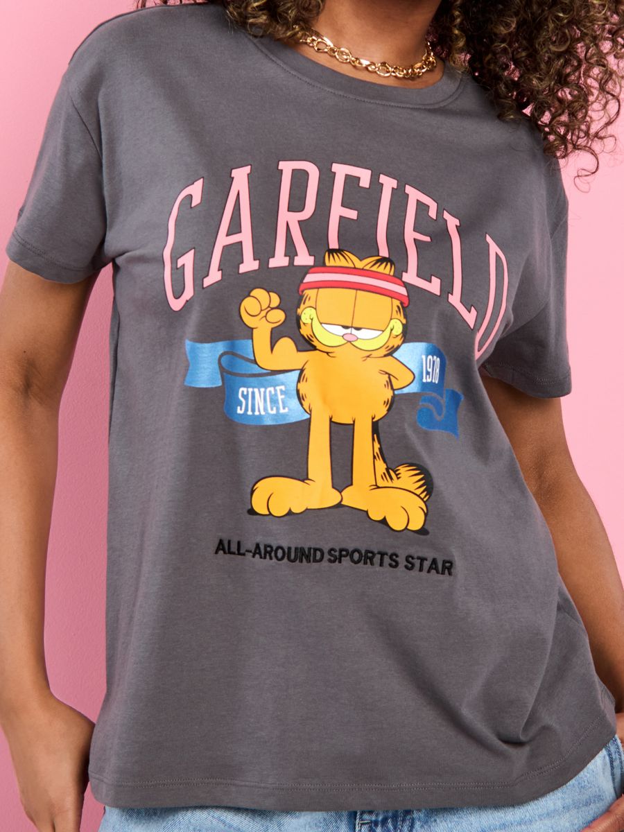 T-shirt Garfield - grigio scuro - SINSAY