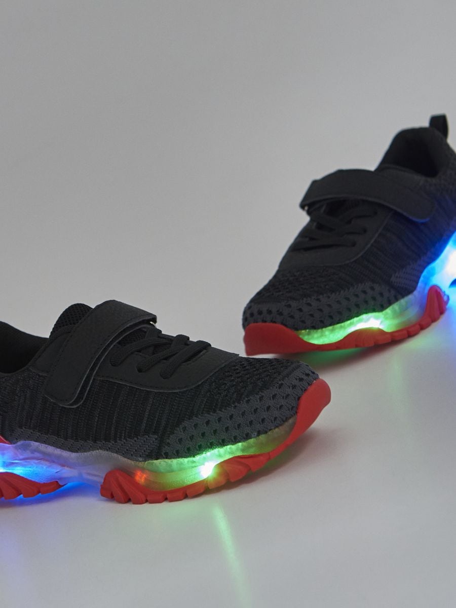 Led Sneakers For Kids Light Up Blue Shiny | Led Light Shoes