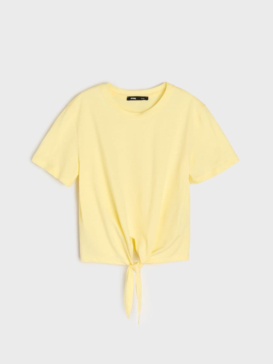 Koszulka wiązana w talii - yellow jeans - SINSAY