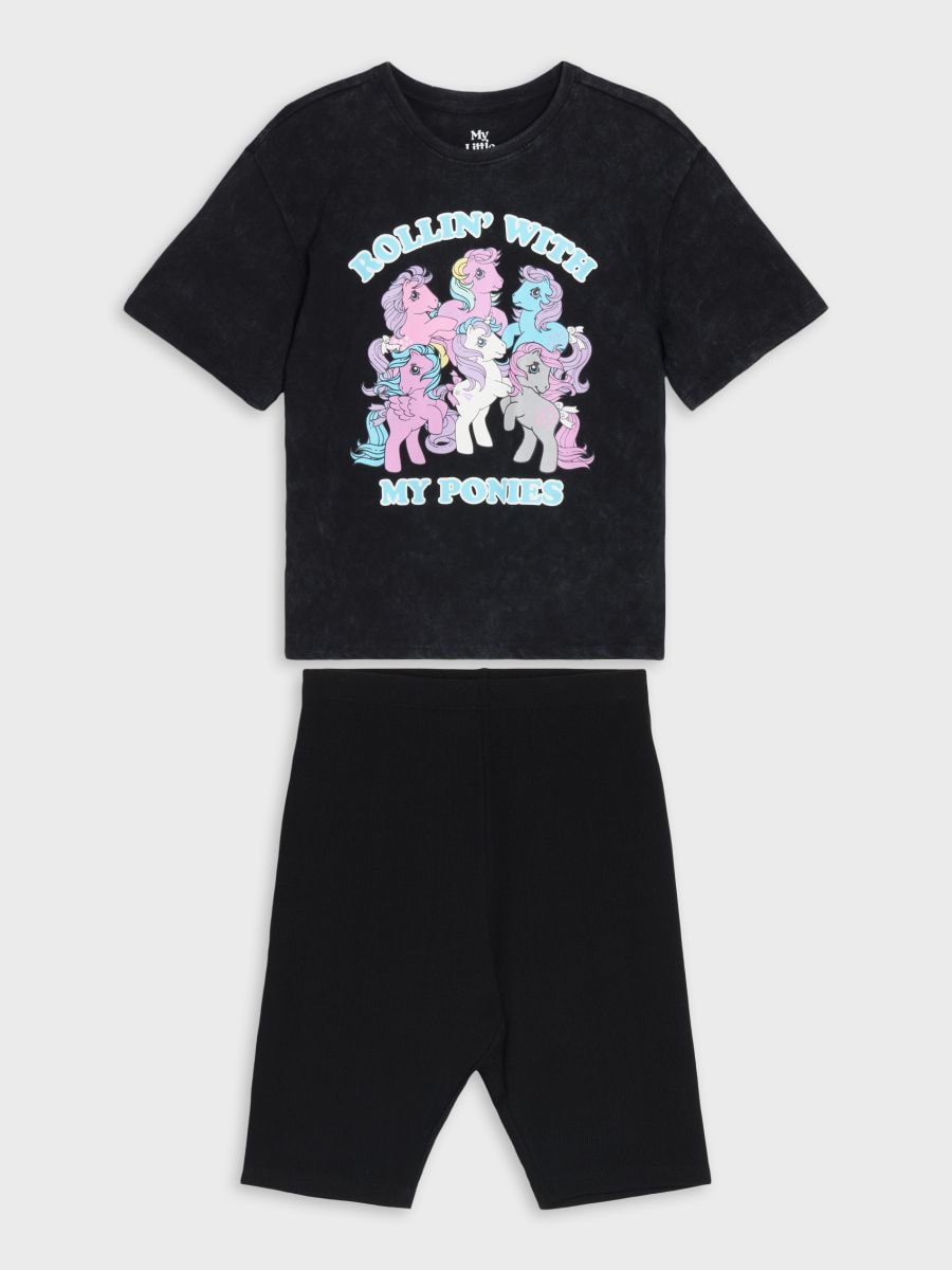Piżama z efektem sprania My Little Pony - czarny - SINSAY