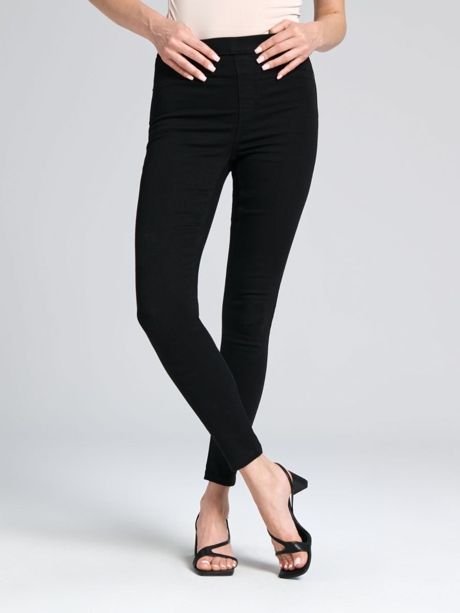 Skinny jeggings - crno - SINSAY