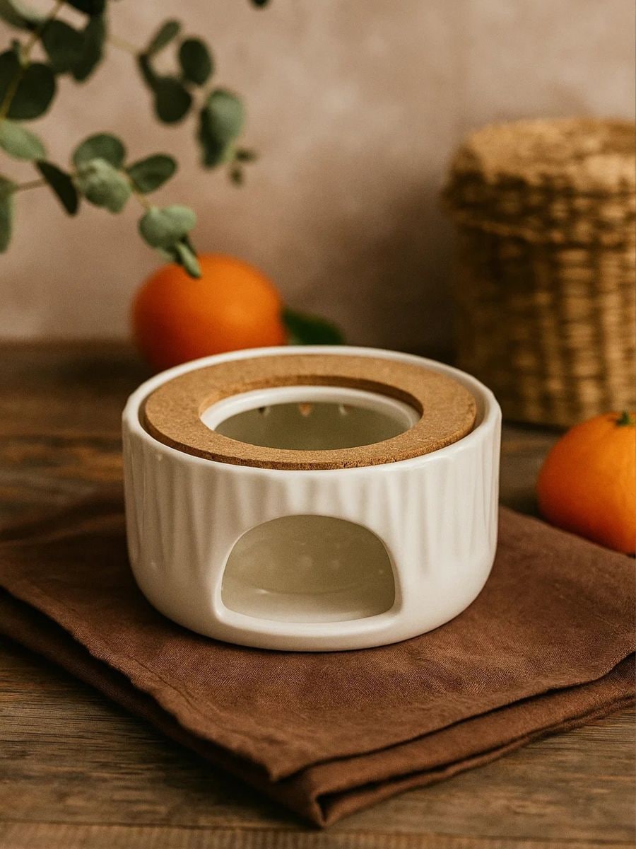 Încălzitor pentru ceainic cu suport pentru lumânare tip tealight - alb - SINSAY