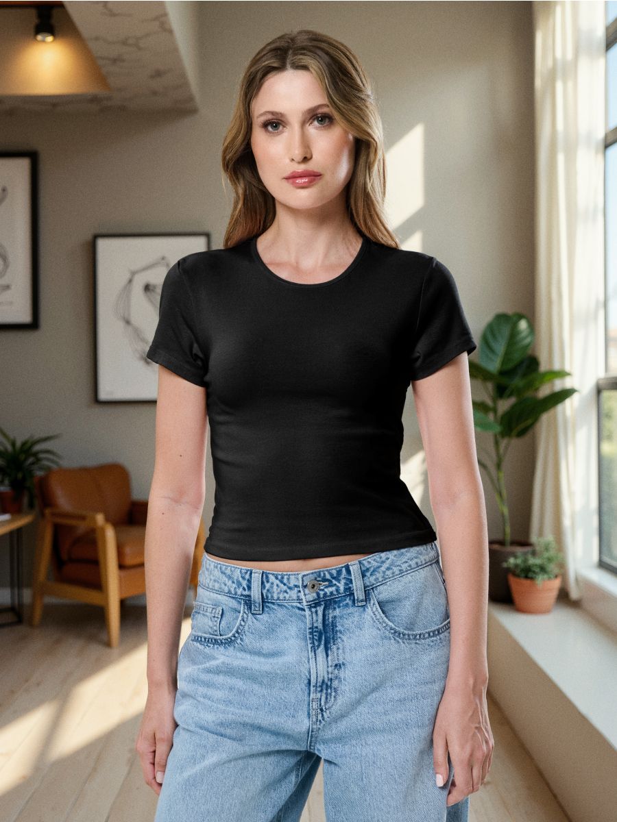 Pamučna majica - crno - SINSAY