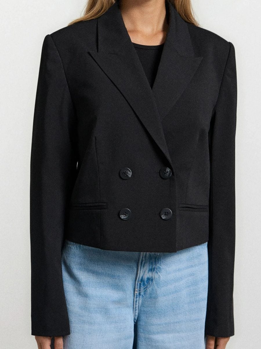 Krótki żakiet - czarny - SINSAY