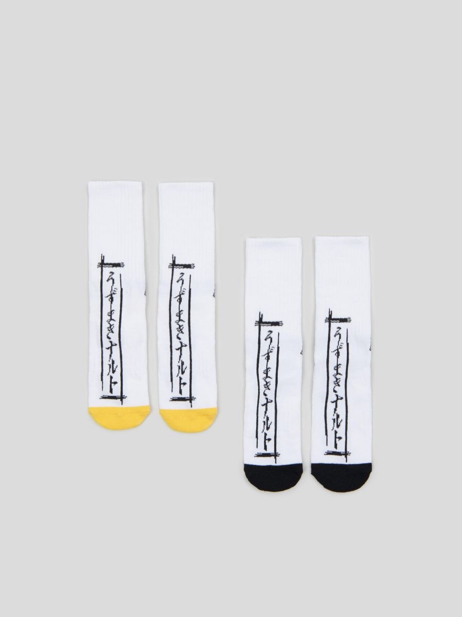 Σετ με 2 ζεύγη κάλτσες Naruto - λευκο - SINSAY