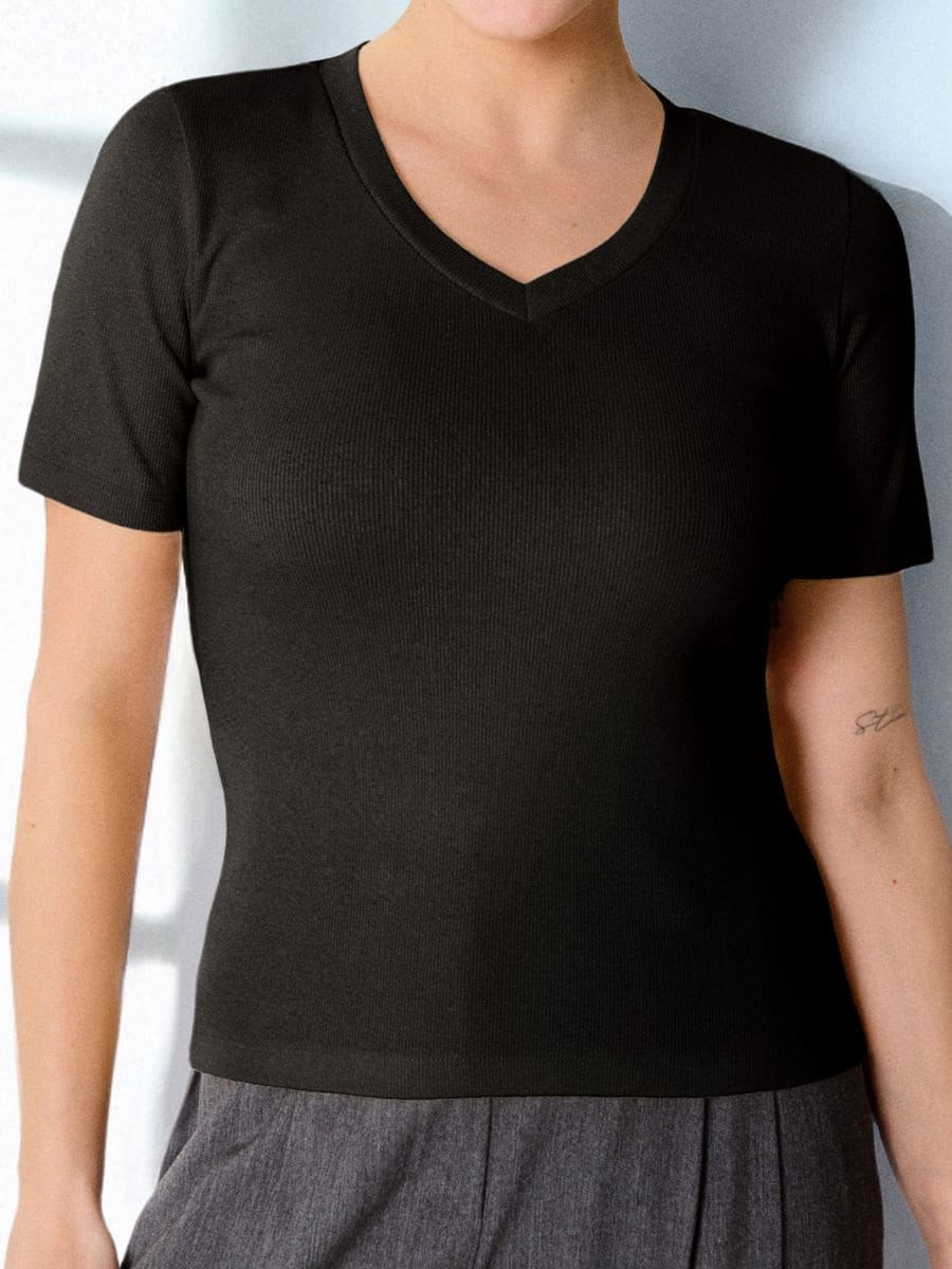 T-särk Basic - must - SINSAY