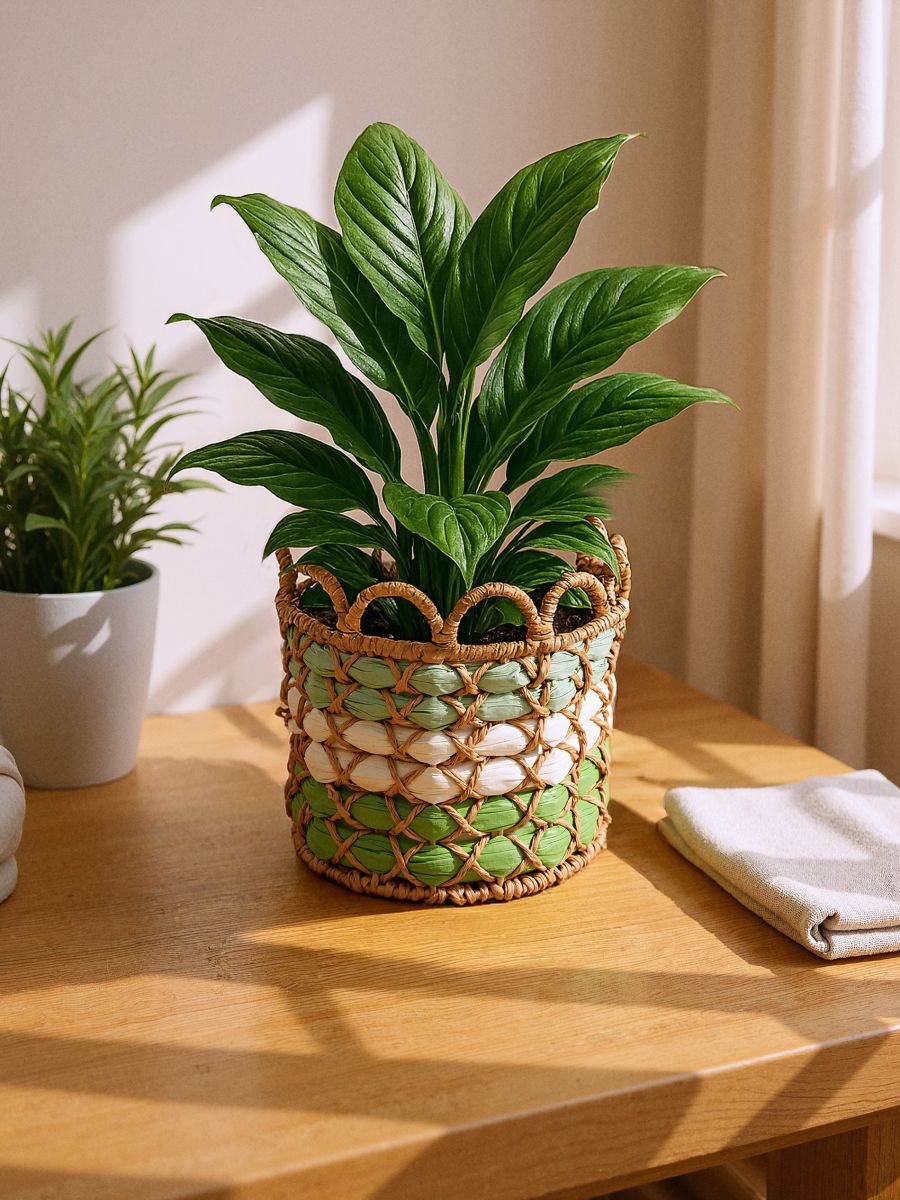 Pletena saksija - zeleno - SINSAY