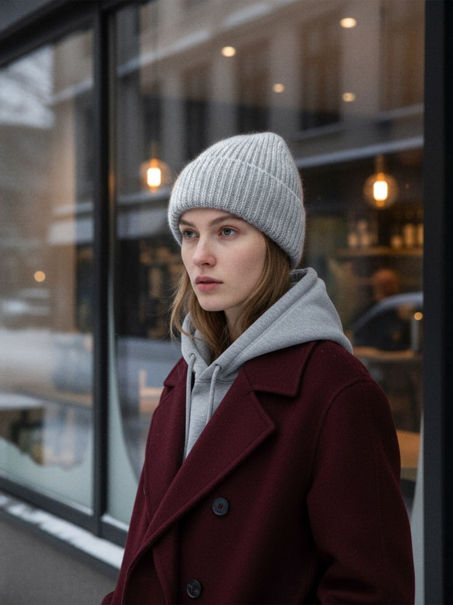 Prążkowana czapka beanie - szary - SINSAY
