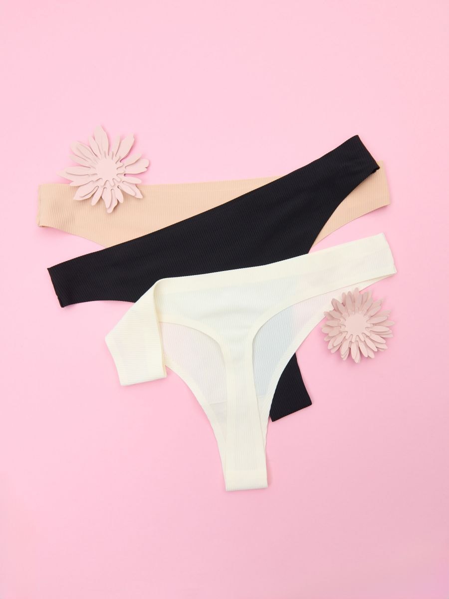 Majtki stringi 3 pack - wielobarwny - SINSAY