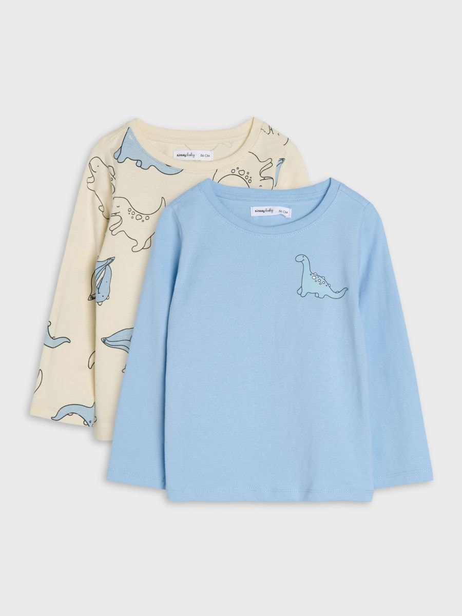 Puuvillased T-särgid trükiga 2 pack - kreemvalge - SINSAY