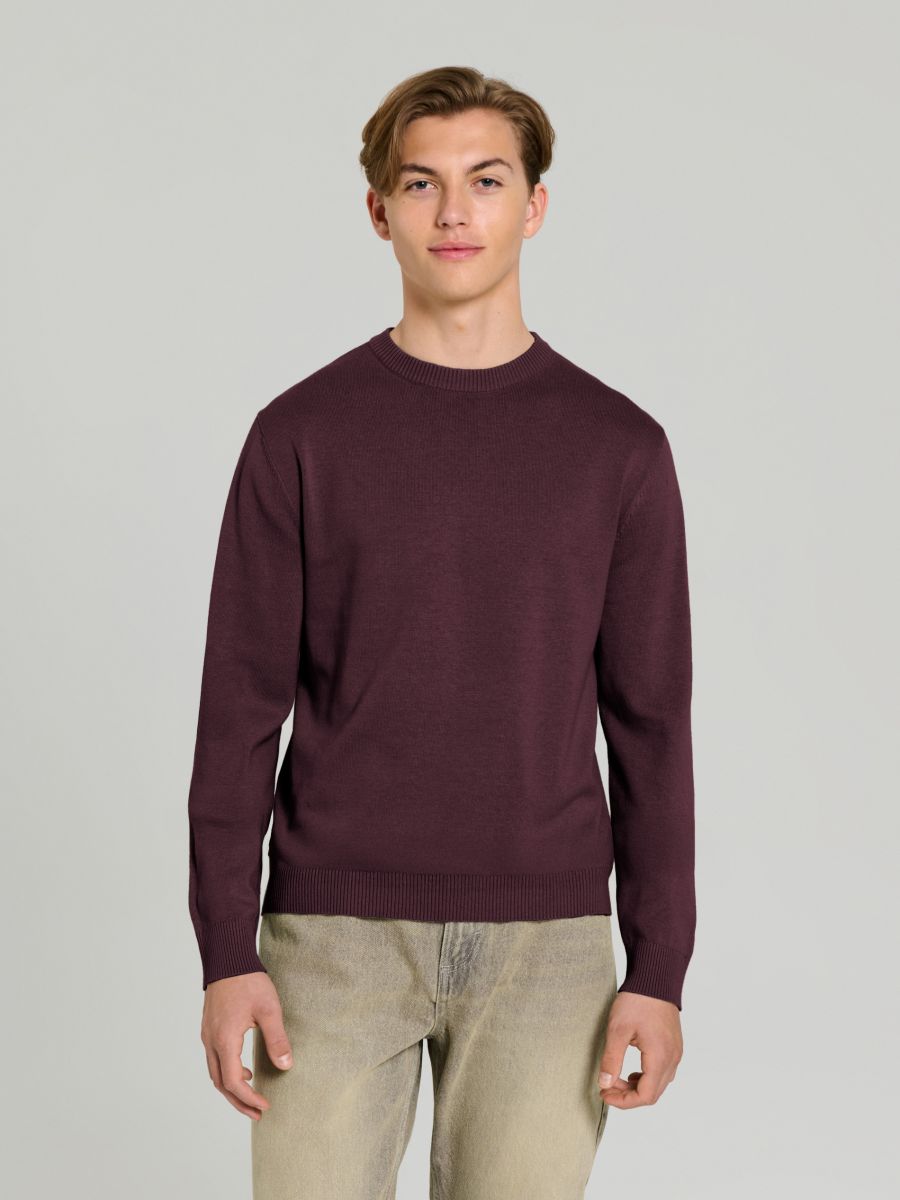 Светр з довгими рукавами - бордовий - SINSAY