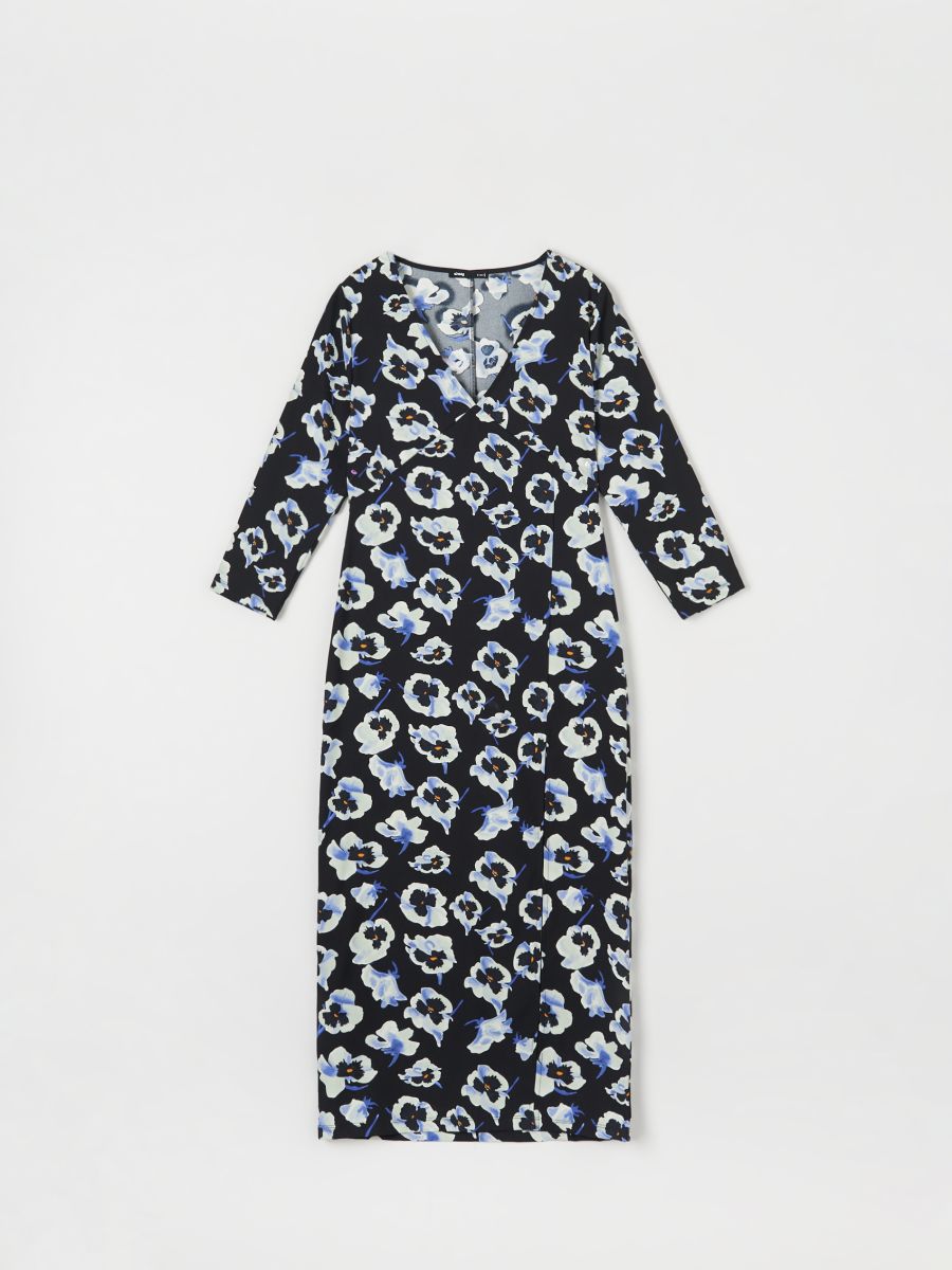 Květinové midi šaty - vícebarevná - SINSAY