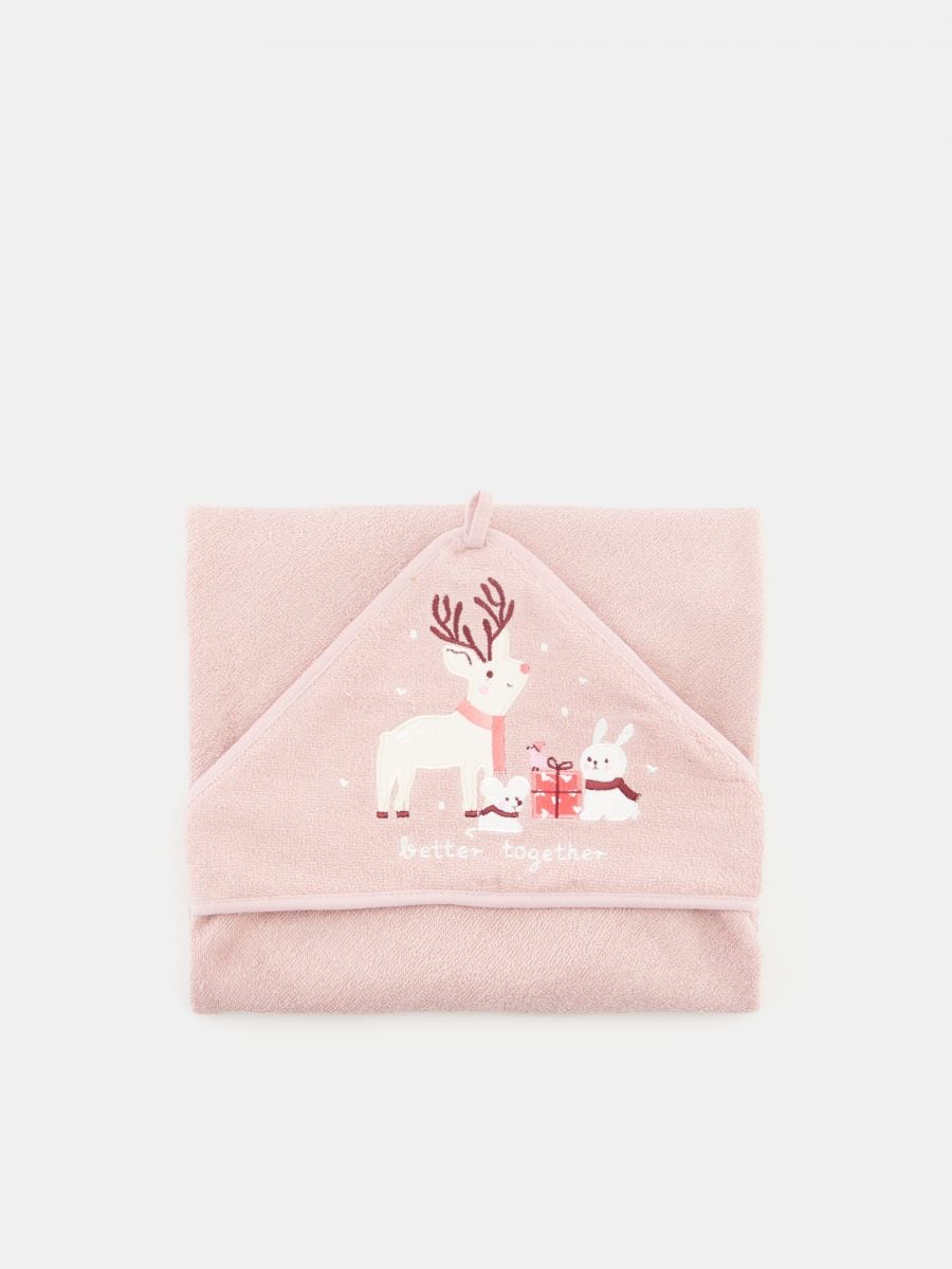 Ręcznik z kapturem - różowy - SINSAY