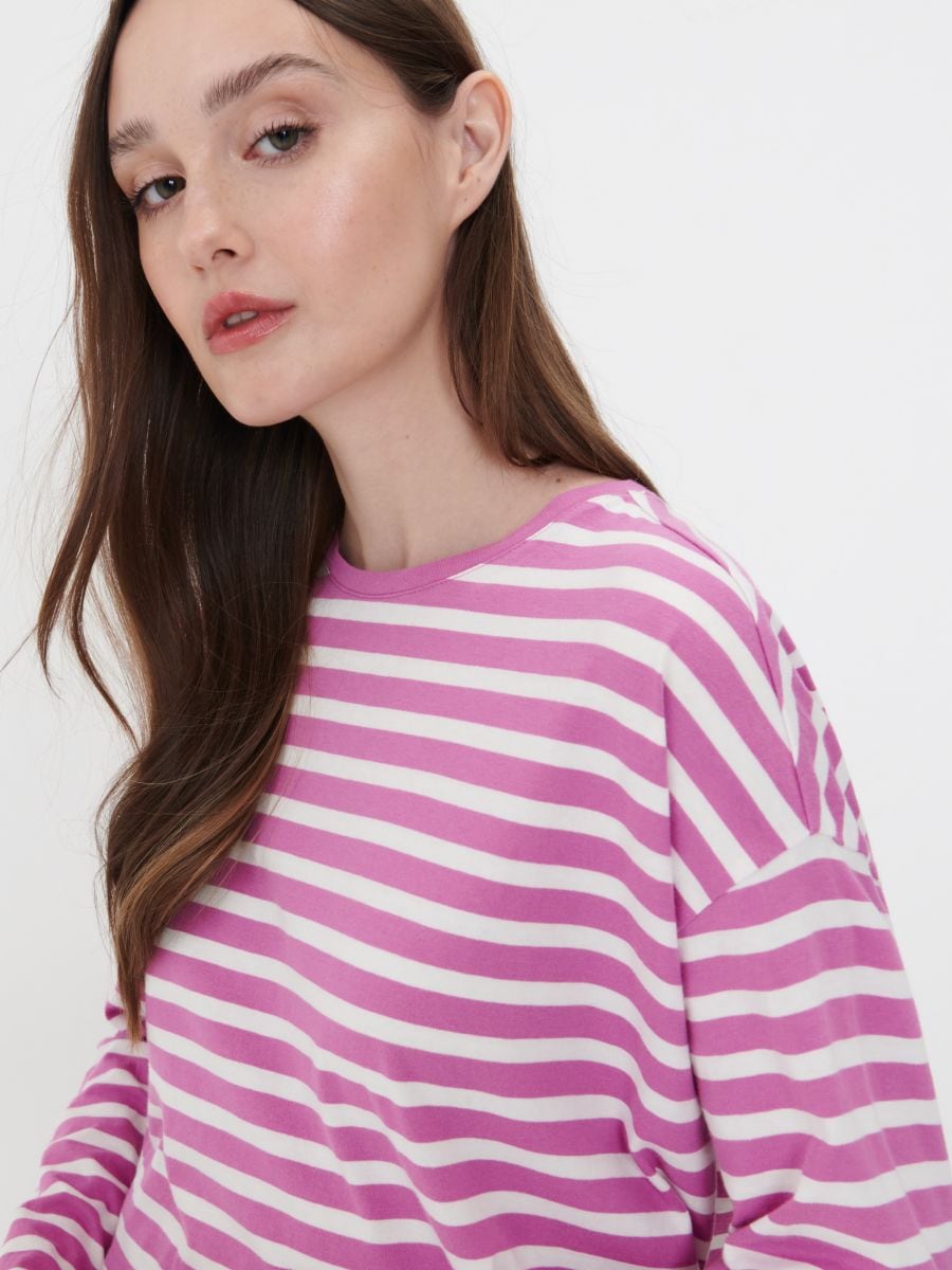Oversized stripe long sleeve T-shirt - multicolor - SINSAY