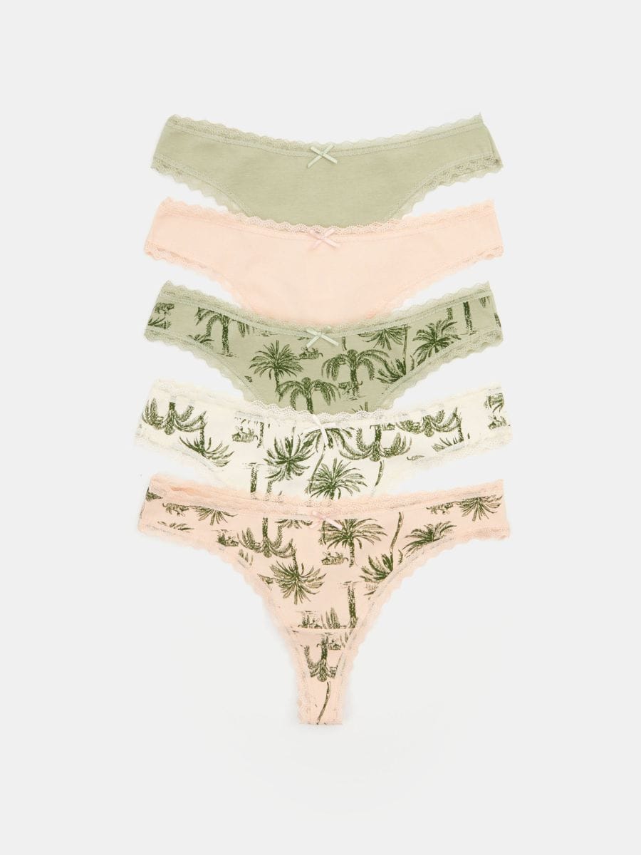 Set de 5 perechi de chiloți tanga - multicolor - SINSAY