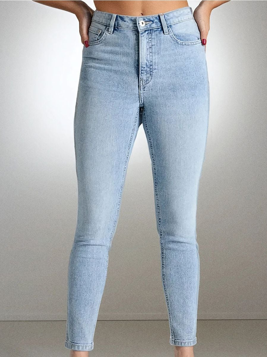 Džínsy high waist skinny - modrá - SINSAY