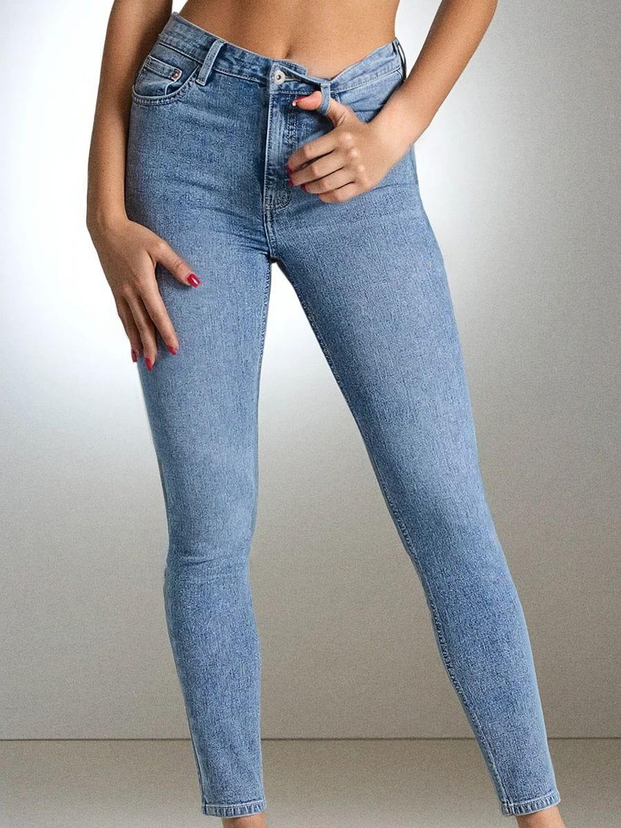 High Waist Skinny-Jeans - Blau - SINSAY