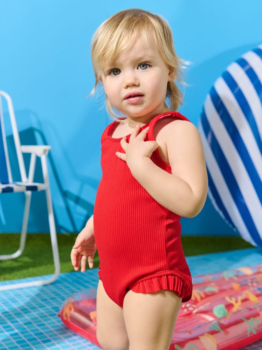 Jednodijelni kupaći kostim - crvena - SINSAY