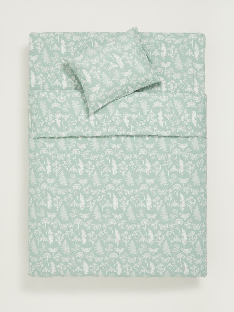 Cotton bedding set - pale turquoise - SINSAY