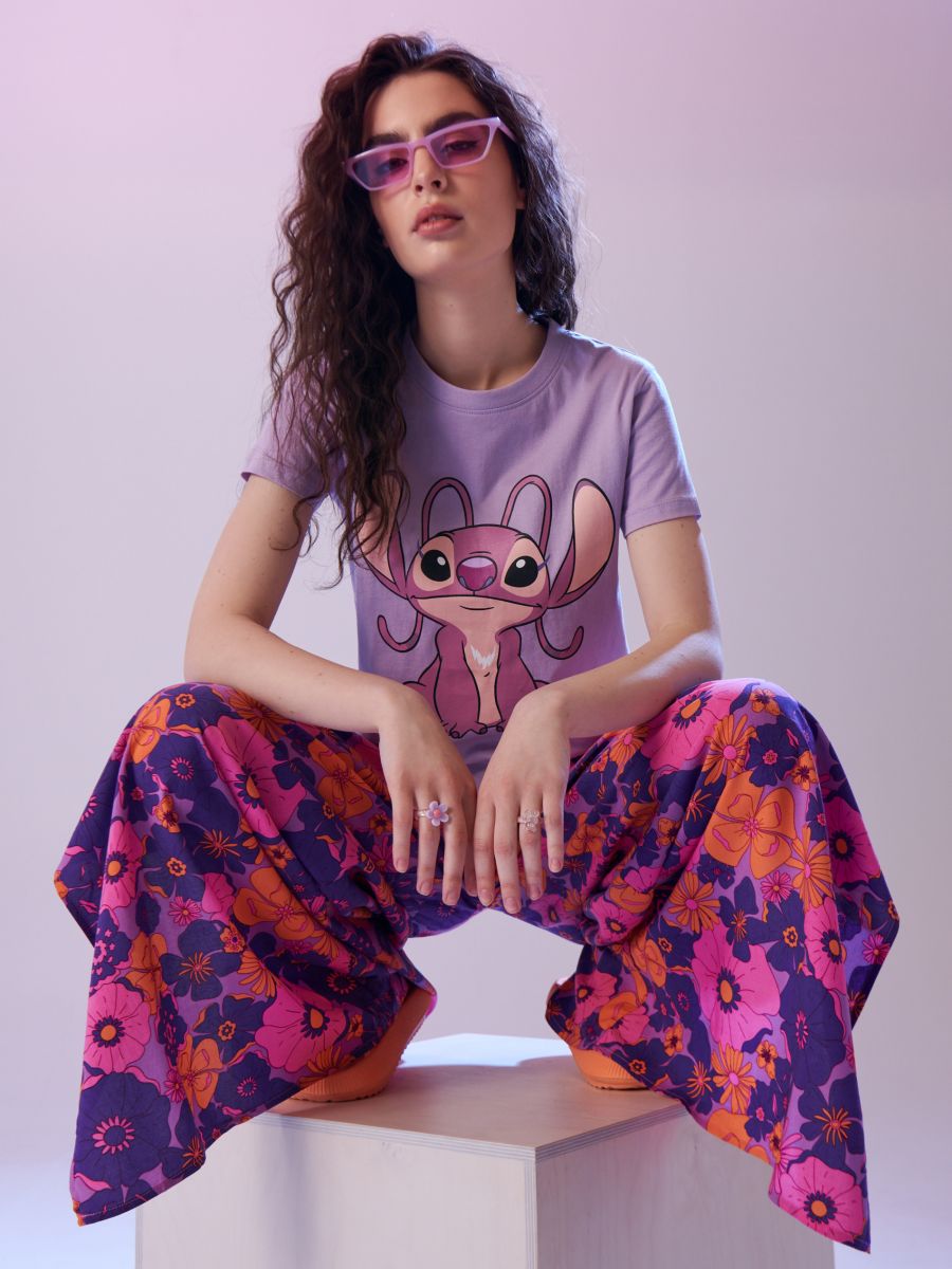 T-shirt with print Color purple - SINSAY - 7884J-44X