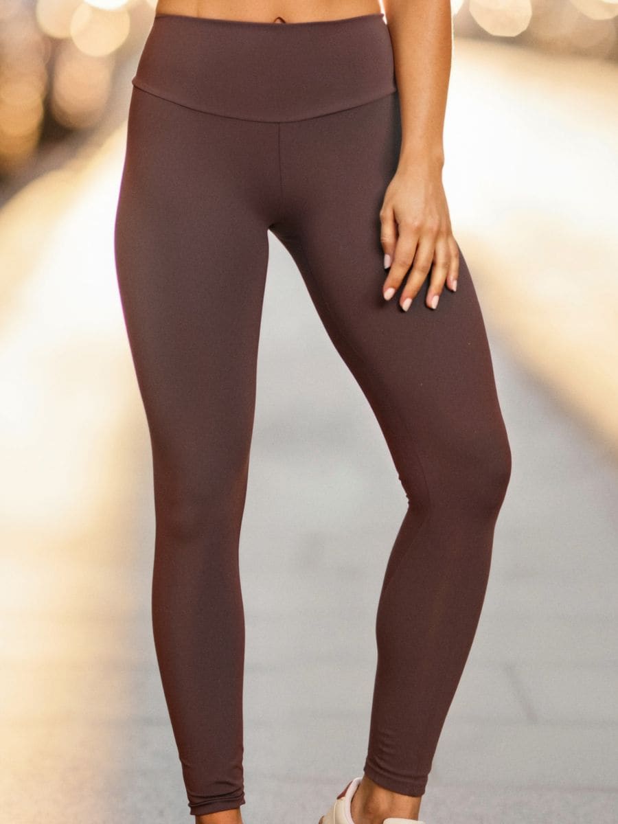 Legginsy GYM HARD - brązowy - SINSAY