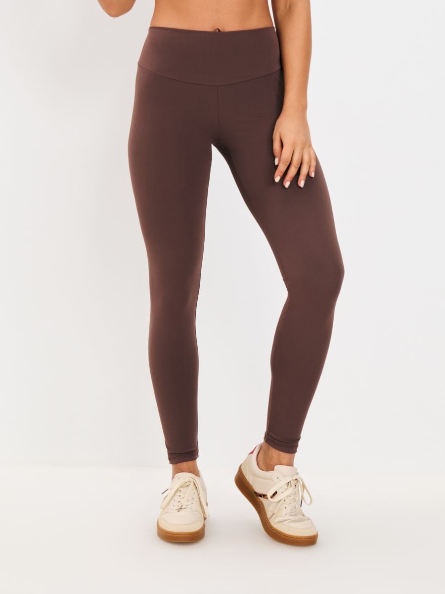 Leggings GYM HARD - Kaffeebraun - SINSAY