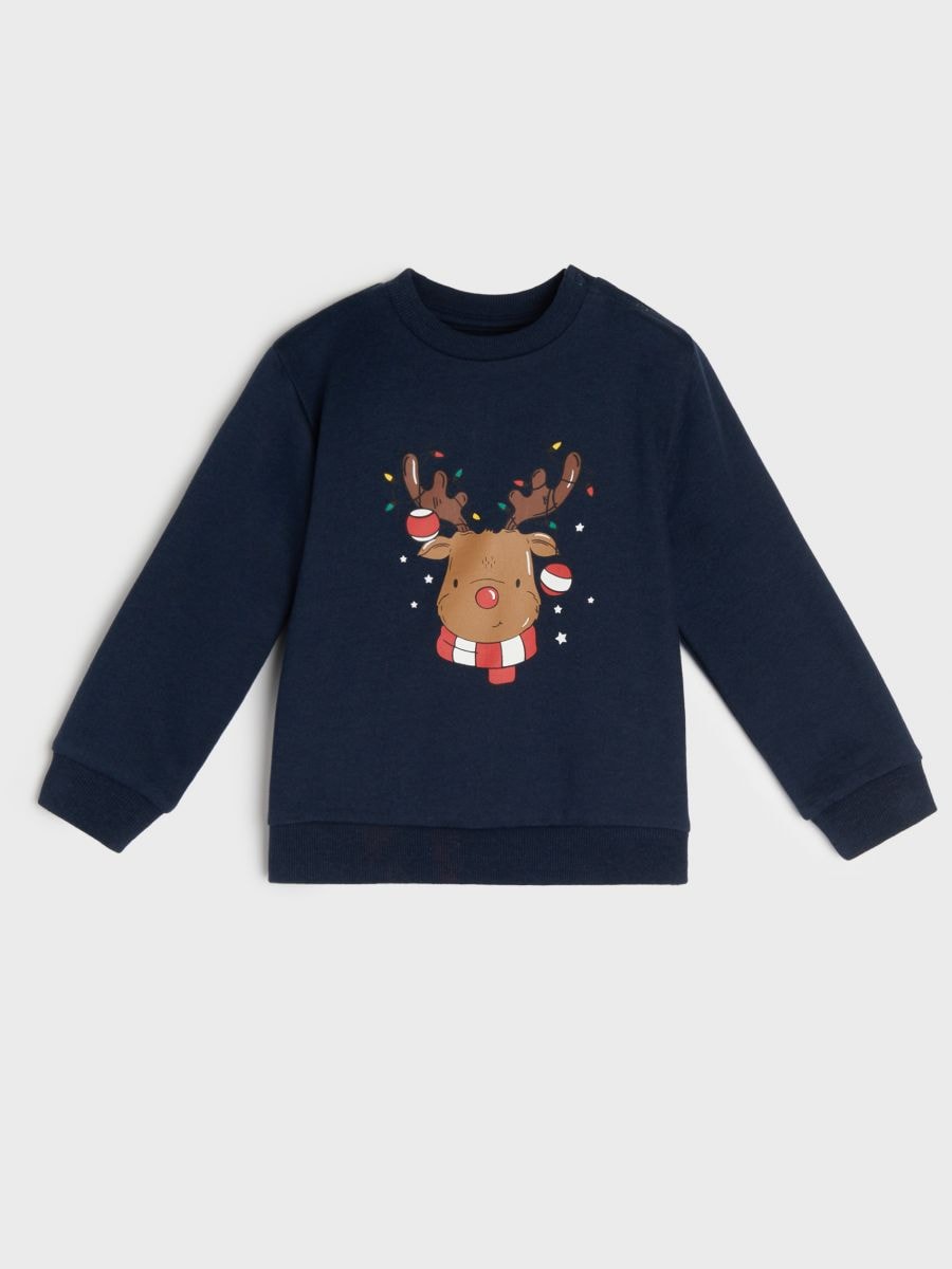 Weihnachtliches Sweatshirt - Navy - SINSAY