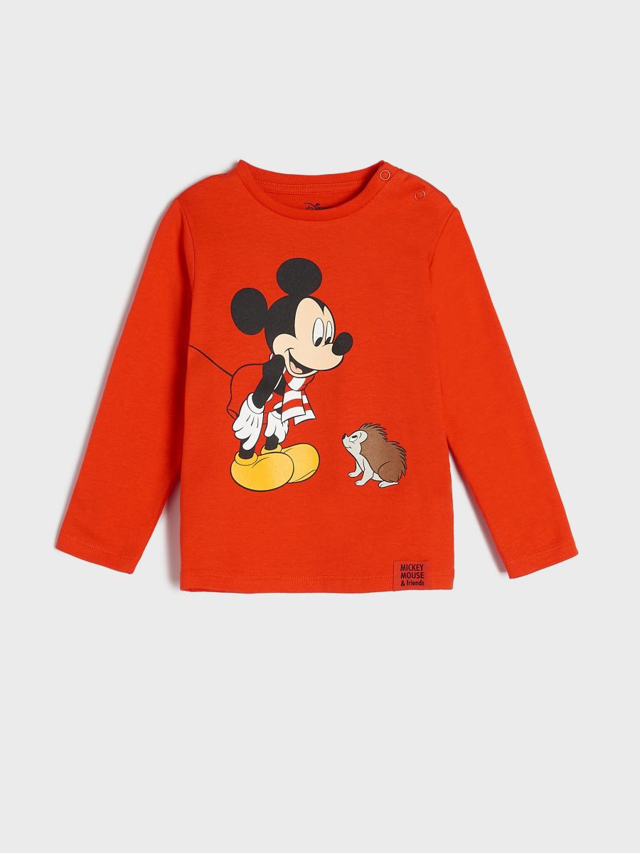representación Desobediencia Aprovechar Camiseta de manga larga de Mickey Mouse Color rojo - SINSAY - 7900Q-33X