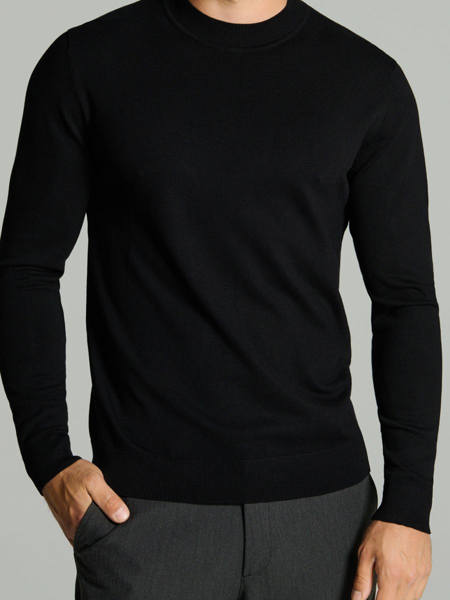 Polpuli iz viskoze v basic slogu - črna - SINSAY