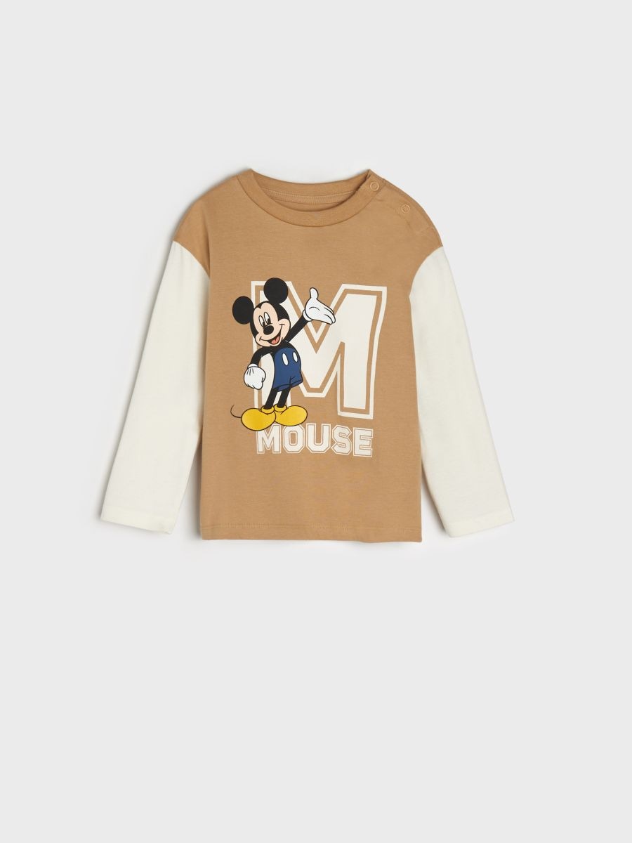 Maglietta a maniche lunghe Mickey Mouse - beige - SINSAY