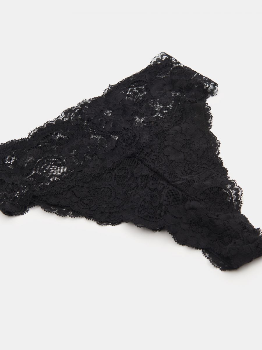 Lindex Emelie Lace Padded Bralette in black