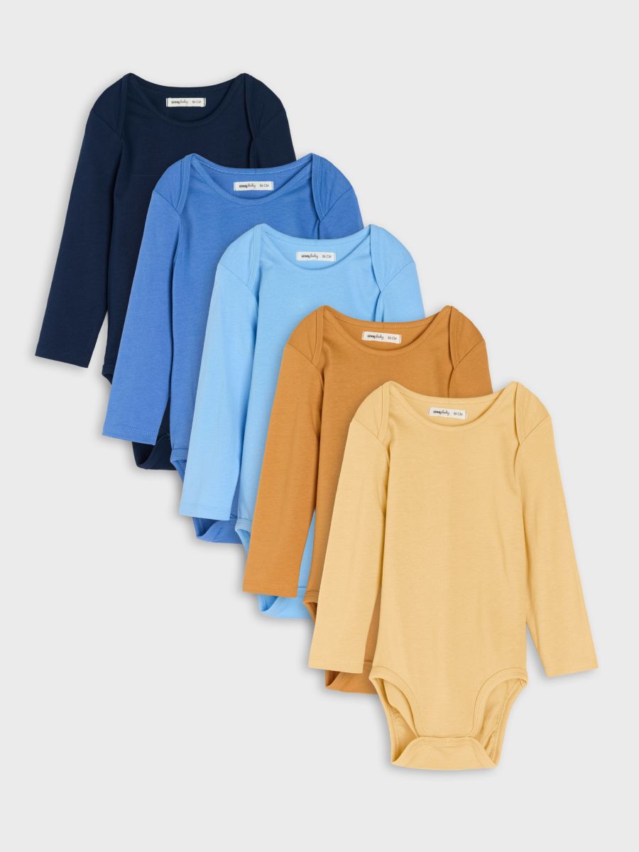 Βαμβακερό κορμάκι 5-pack - μπεζ - SINSAY