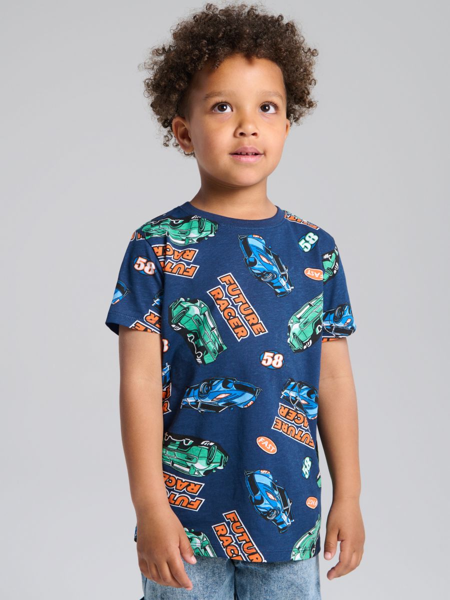 Tricou cu imprimeu - bleumarin - SINSAY