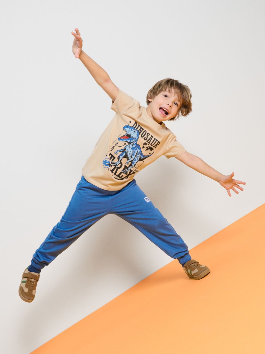 T-Shirt mit Print - Beige - SINSAY