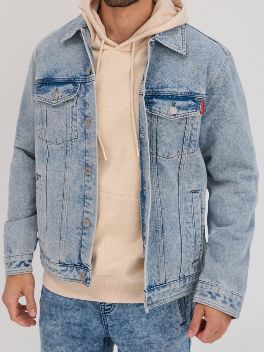 Kurtka jeansowa trucker - niebieski - SINSAY