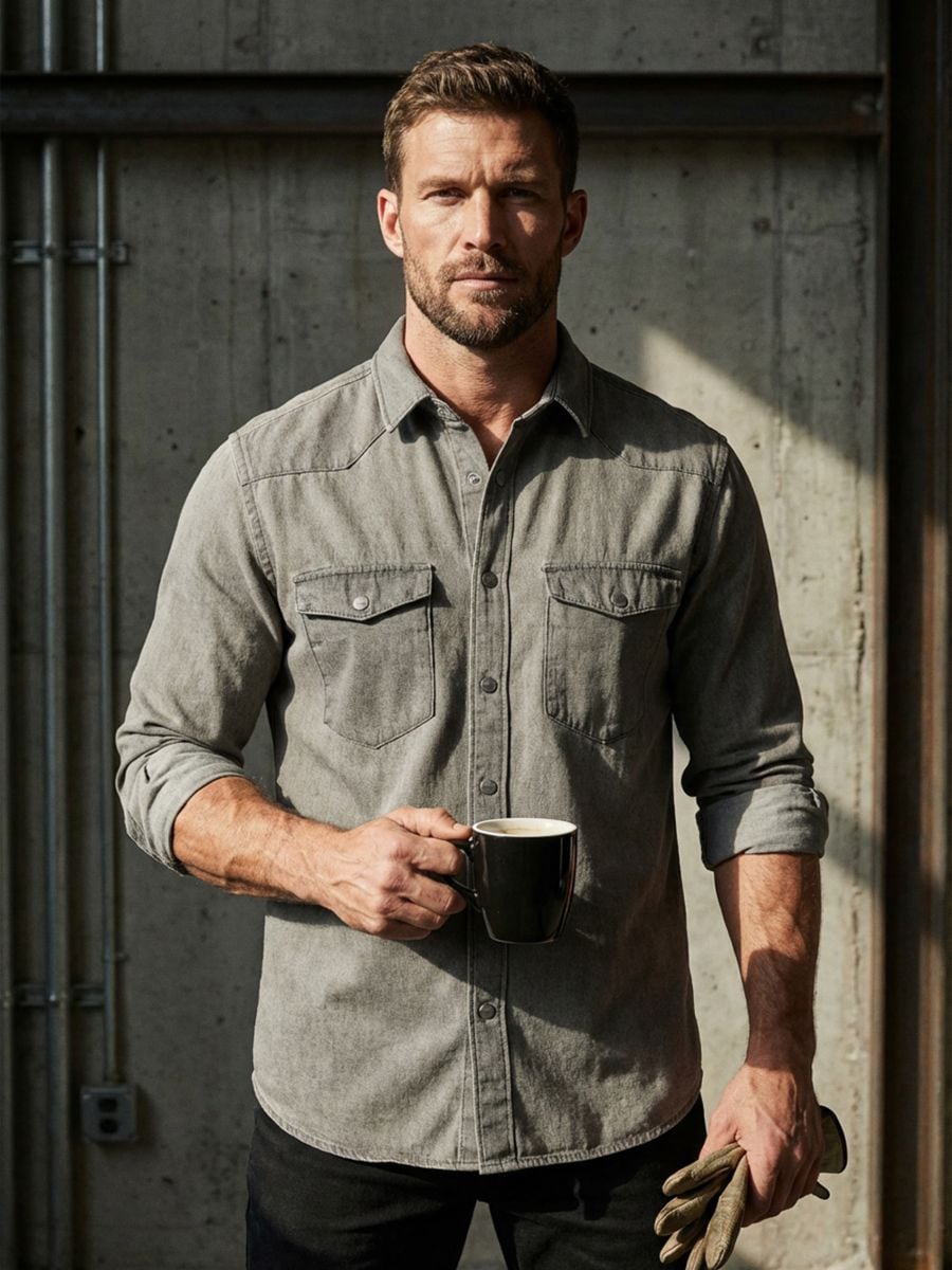 Сорочка regular - сірий - SINSAY